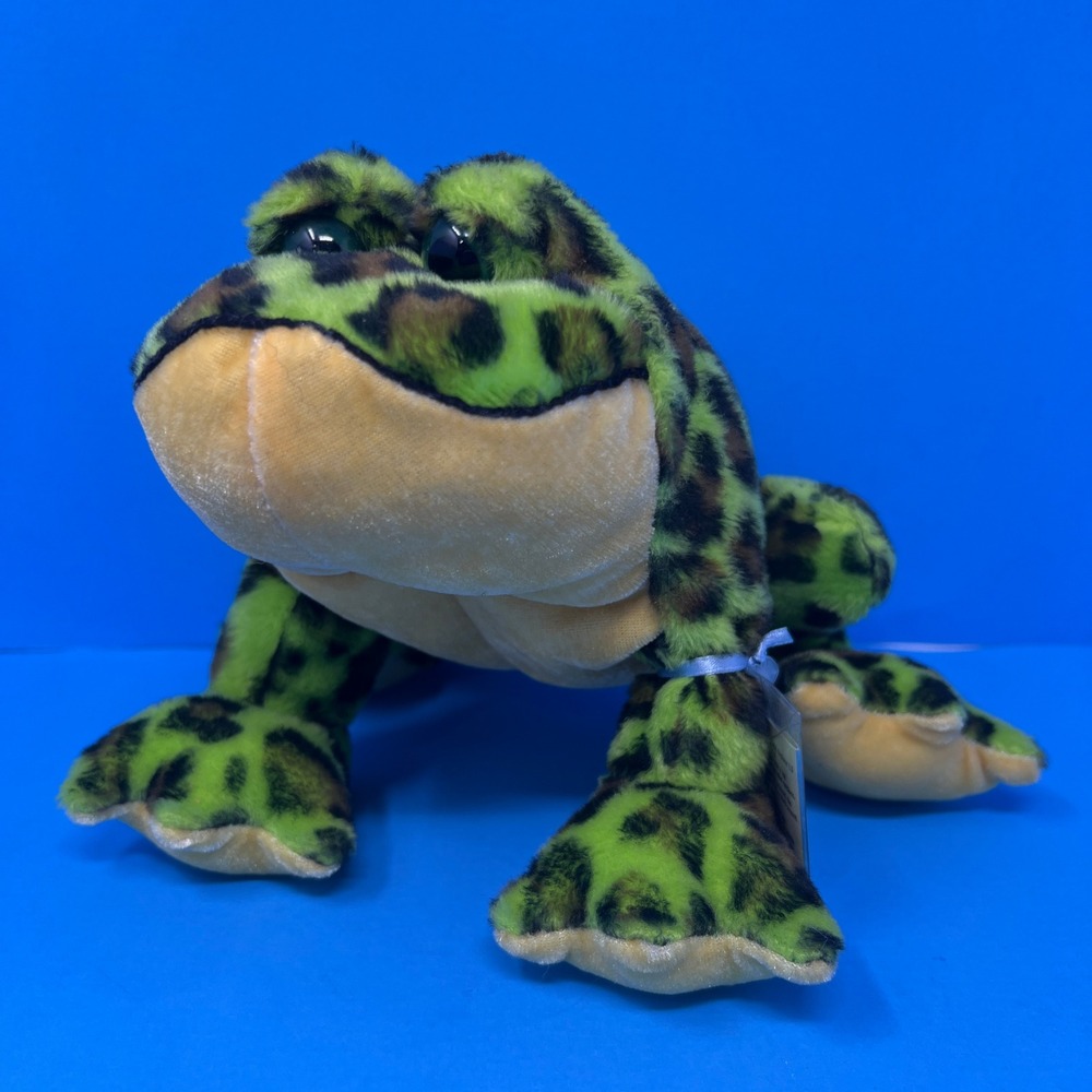 Ganz Webkinz BullFrog Green Brown Spotted Stuffed Animal w/ Code HM114 - Picture 10 of 16